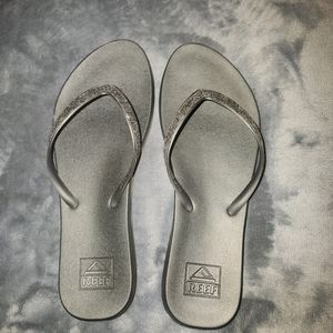 Women's Reef Cushion Stargazer Flip-Flop Sandals, size 8, black